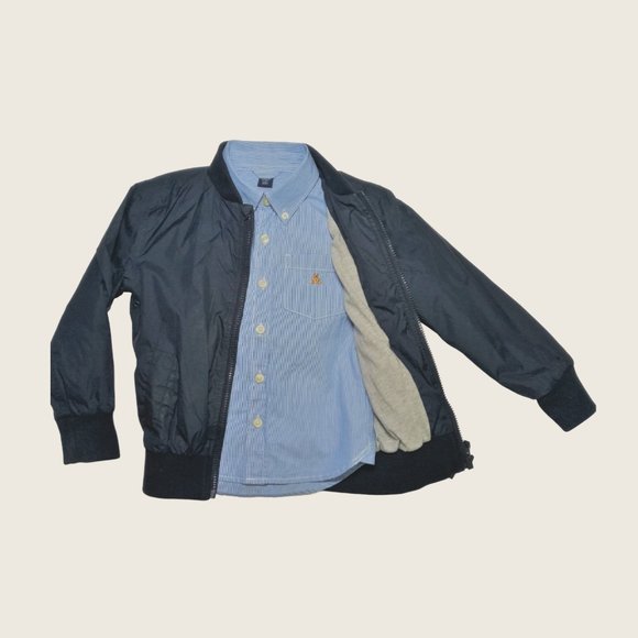 Petit Bateau blue hooded rain jacket kids 6 years-114 cm - Picture 6 of 7